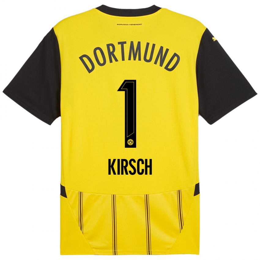 Homme Maillot Marian Kirsch #1 Jaune Noir Tenues Domicile 2024/25 T-Shirt Suisse