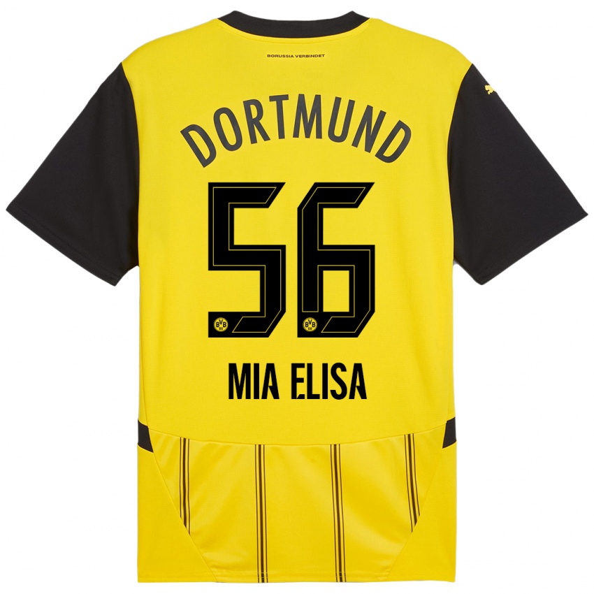 Homme Maillot Bomnuter Mia Elisa #56 Jaune Noir Tenues Domicile 2024/25 T-Shirt Suisse