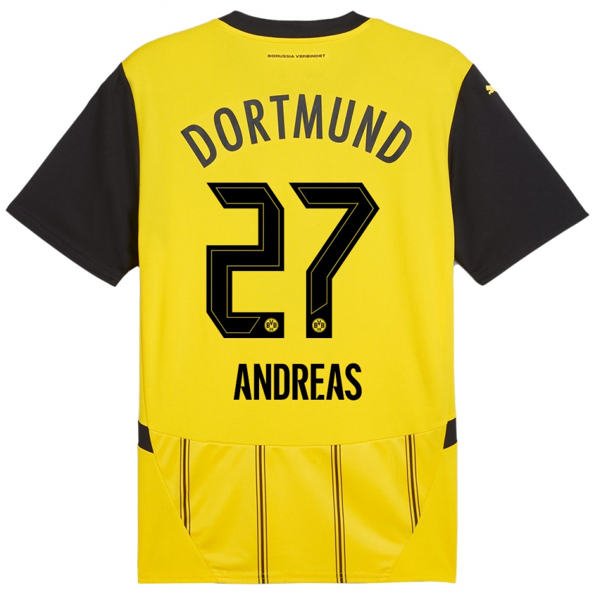 Herren Kuno Andreas #27 Gelb Schwarz Heimtrikot Trikot 2024/25 T-Shirt Schweiz