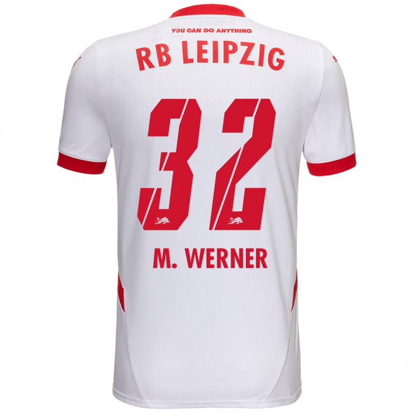 Homme Maillot Mia Werner #32 Blanc Rouge Tenues Domicile 2024/25 T-Shirt Suisse