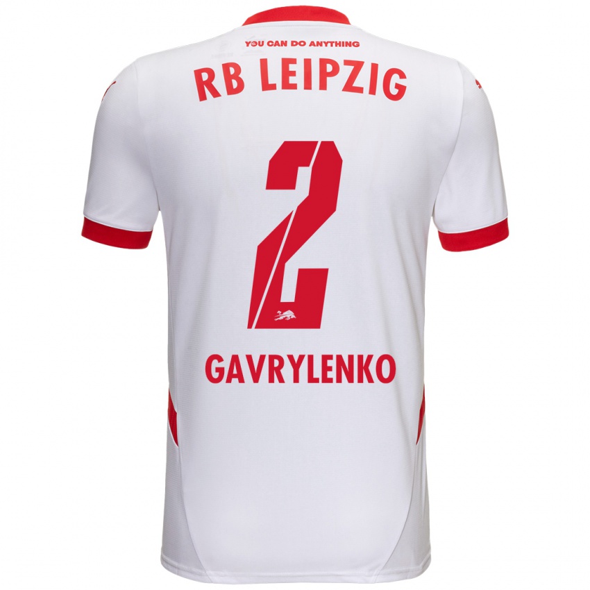 Homme Maillot Oleksandr Gavrylenko #2 Blanc Rouge Tenues Domicile 2024/25 T-Shirt Suisse