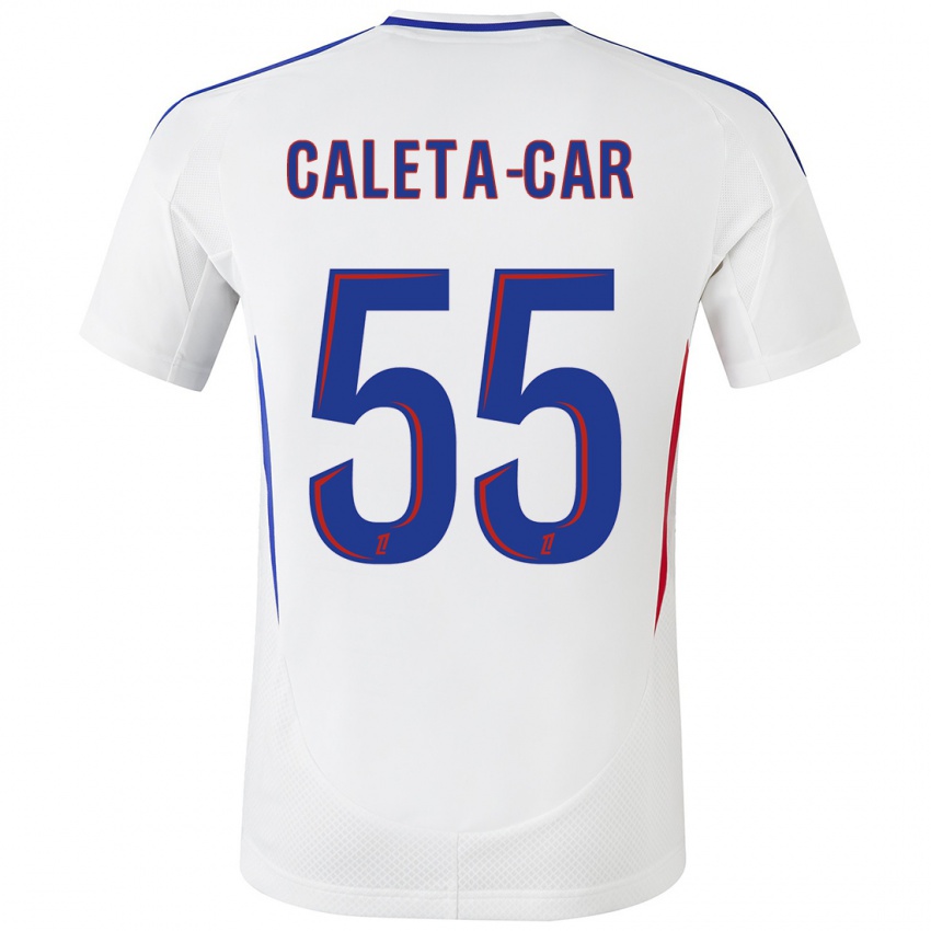 Homme Maillot Duje Caleta-Car #55 Blanc Bleu Tenues Domicile 2024/25 T-Shirt Suisse