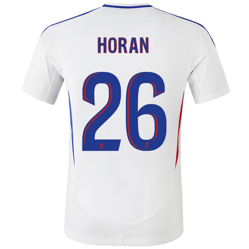 Homme Maillot Lindsey Horan #26 Blanc Bleu Tenues Domicile 2024/25 T-Shirt Suisse