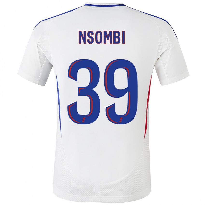 Homme Maillot Gael Nsombi #39 Blanc Bleu Tenues Domicile 2024/25 T-Shirt Suisse