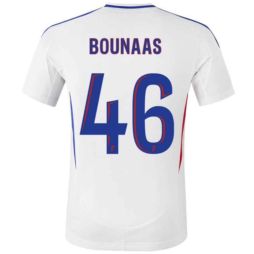 Homme Maillot Idris Bounaas #46 Blanc Bleu Tenues Domicile 2024/25 T-Shirt Suisse