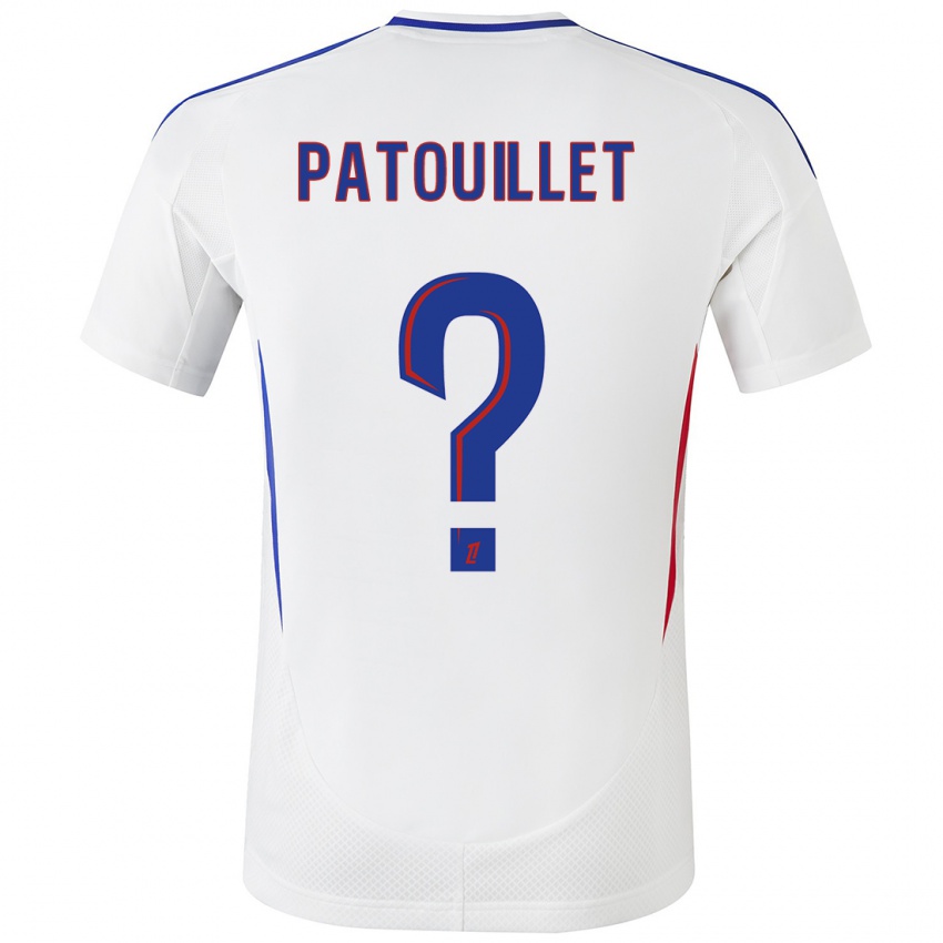 Homme Maillot Mathieu Patouillet #0 Blanc Bleu Tenues Domicile 2024/25 T-Shirt Suisse