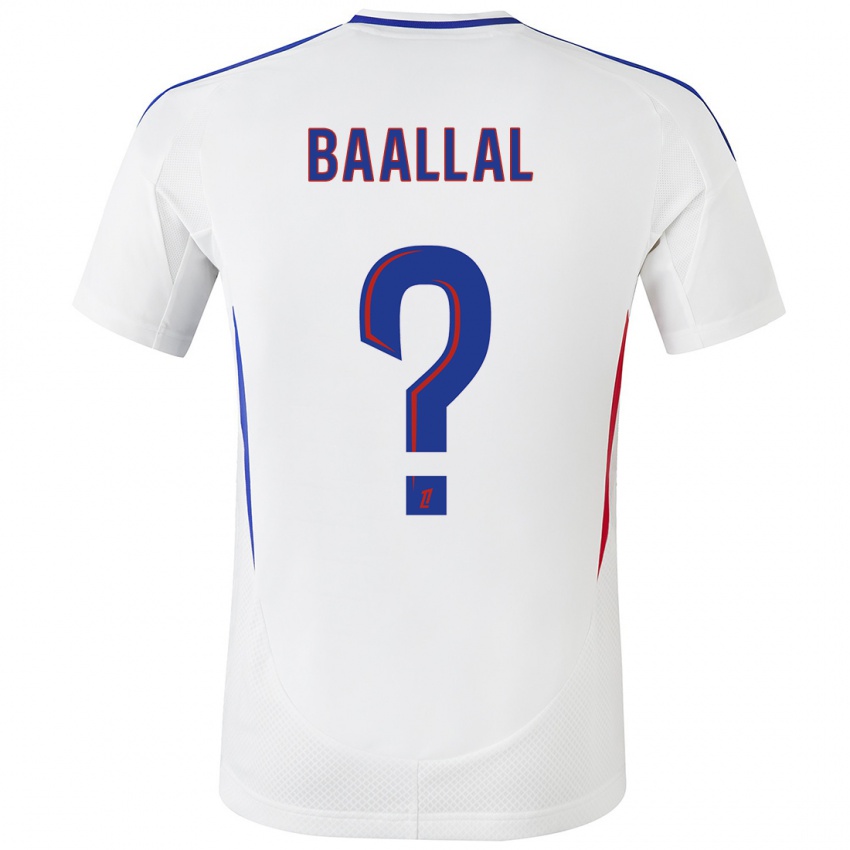 Homme Maillot Abdellah Baallal #0 Blanc Bleu Tenues Domicile 2024/25 T-Shirt Suisse