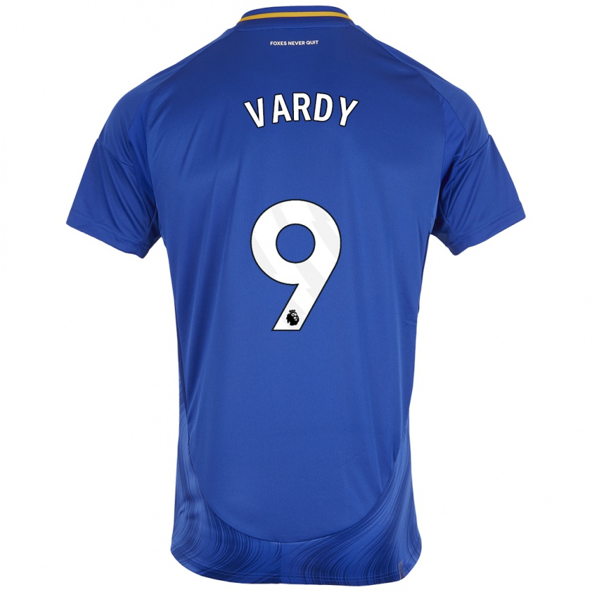 Herren Jamie Vardy #9 Blau Weiß Heimtrikot Trikot 2024/25 T-Shirt Schweiz