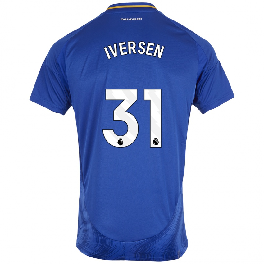 Herren Daniel Iversen #31 Blau Weiß Heimtrikot Trikot 2024/25 T-Shirt Schweiz