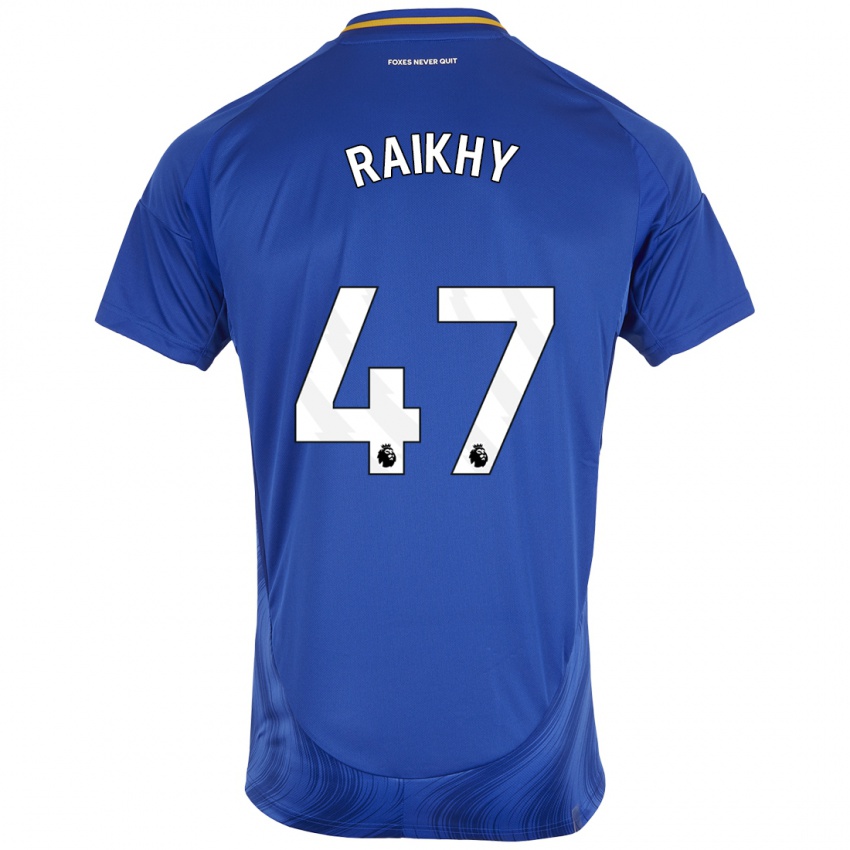 Homme Maillot Arjan Raikhy #47 Bleu Blanc Tenues Domicile 2024/25 T-Shirt Suisse