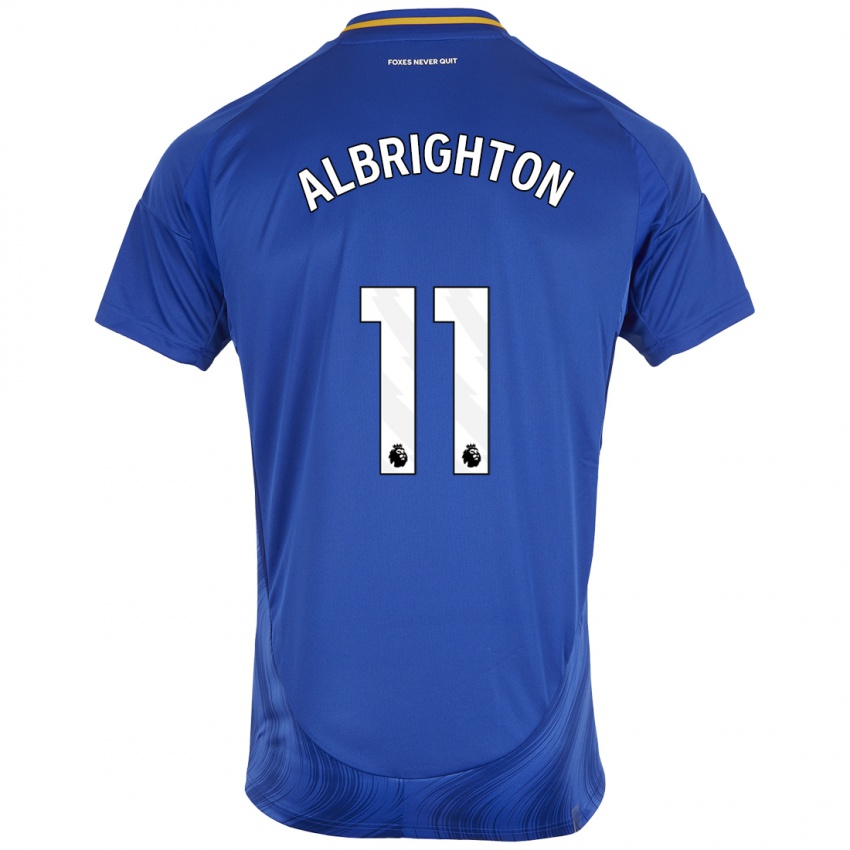 Homme Maillot Marc Albrighton #11 Bleu Blanc Tenues Domicile 2024/25 T-Shirt Suisse