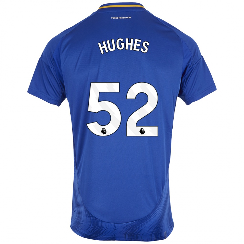 Homme Maillot Iestyn Hughes #52 Bleu Blanc Tenues Domicile 2024/25 T-Shirt Suisse