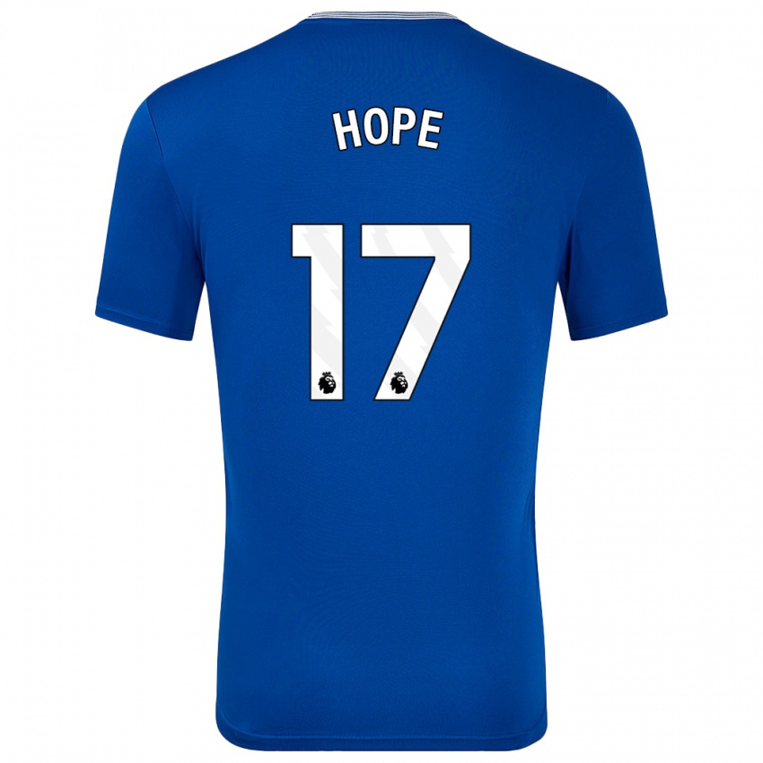 Homme Maillot Lucy Hope #17 Bleu Avec Tenues Domicile 2024/25 T-Shirt Suisse