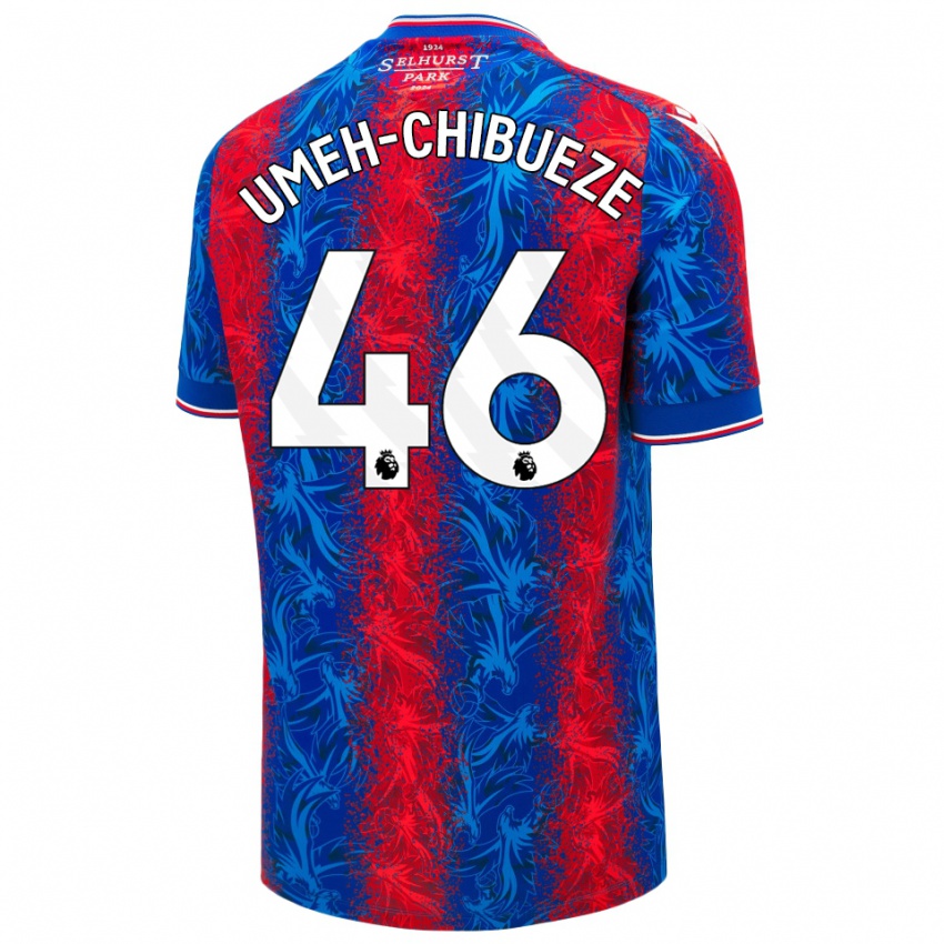 Herren Franco Umeh-Chibueze #46 Rot Blauen Streifen Heimtrikot Trikot 2024/25 T-Shirt Schweiz