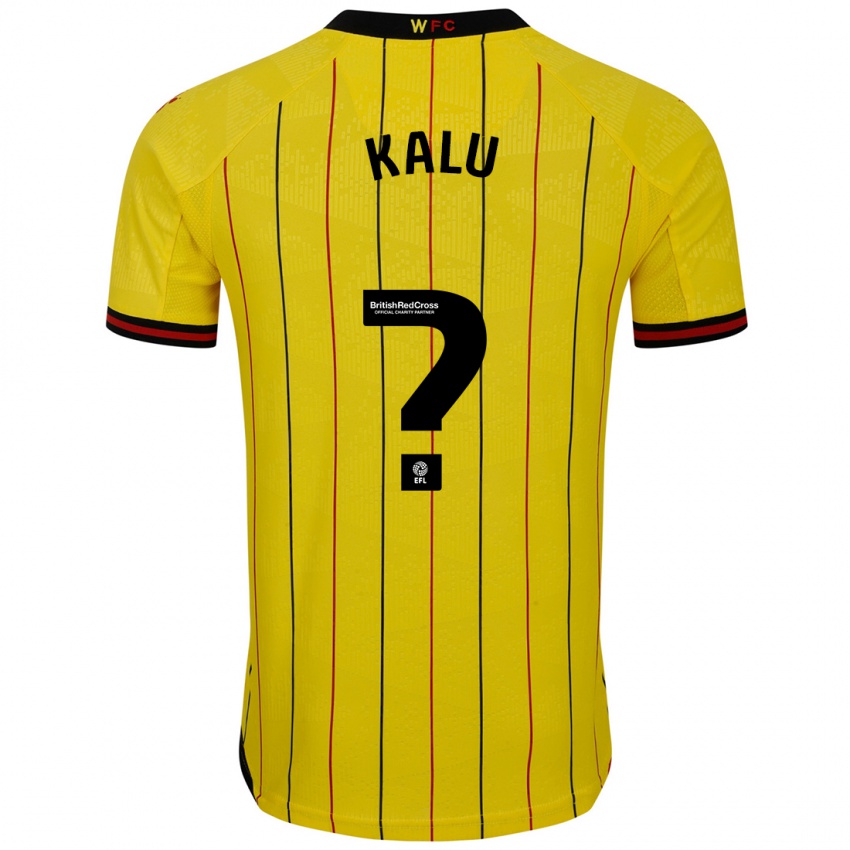 Homme Maillot Samuel Kalu #0 Jaune Et Noir Tenues Domicile 2024/25 T-Shirt Suisse