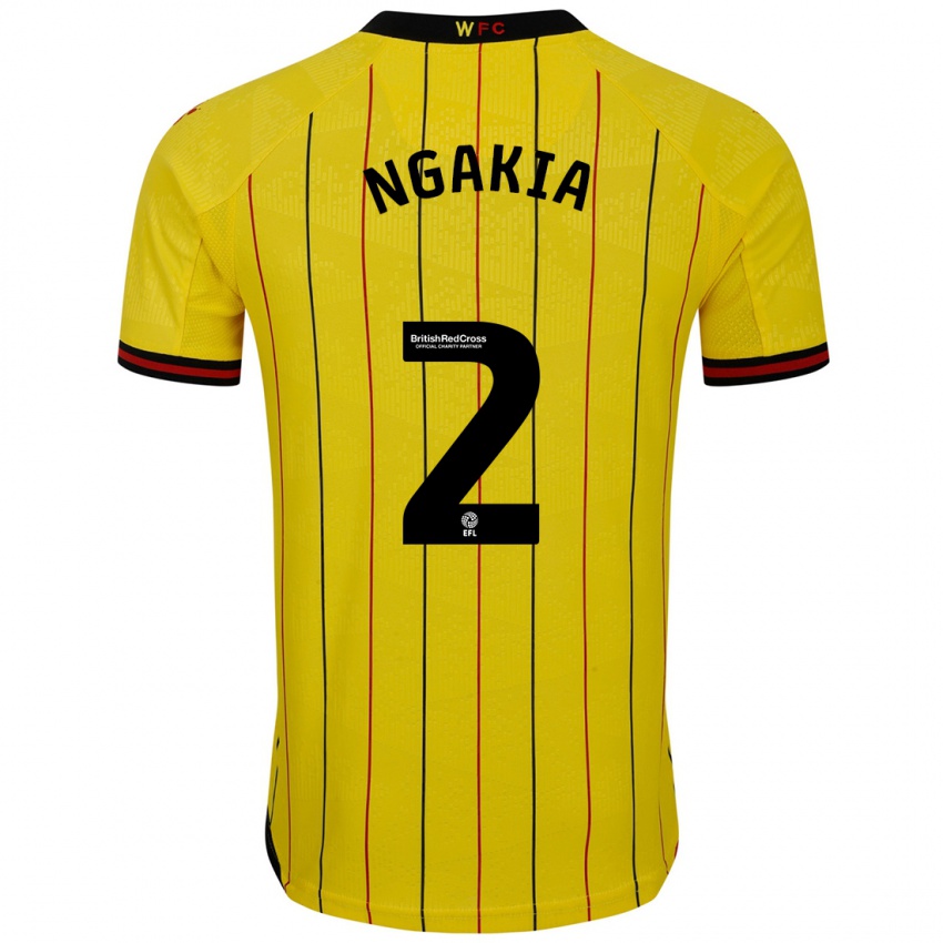 Homme Maillot Jeremy Ngakia #2 Jaune Et Noir Tenues Domicile 2024/25 T-Shirt Suisse