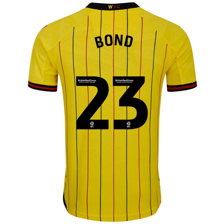 Homme Maillot Jonathan Bond #23 Jaune Et Noir Tenues Domicile 2024/25 T-Shirt Suisse