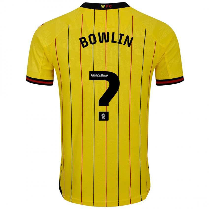 Homme Maillot Amani Bowlin #0 Jaune Et Noir Tenues Domicile 2024/25 T-Shirt Suisse