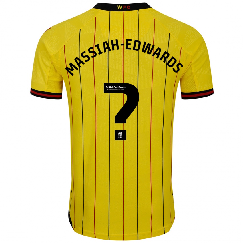 Homme Maillot Zavier Massiah-Edwards #0 Jaune Et Noir Tenues Domicile 2024/25 T-Shirt Suisse