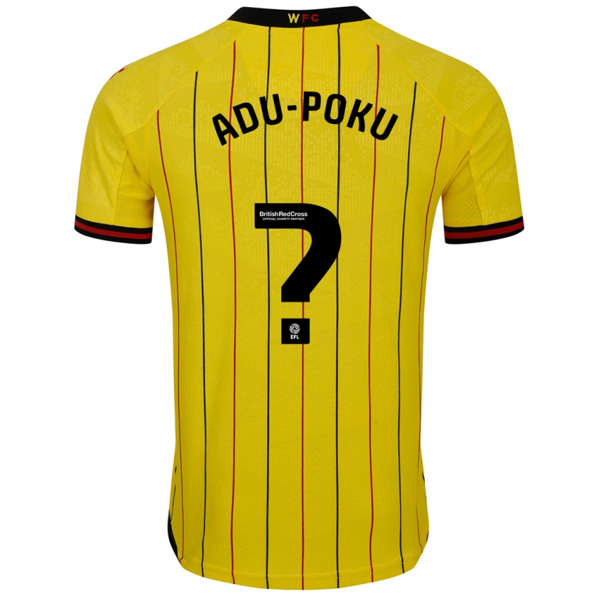 Homme Maillot Michael Adu-Poku #0 Jaune Et Noir Tenues Domicile 2024/25 T-Shirt Suisse