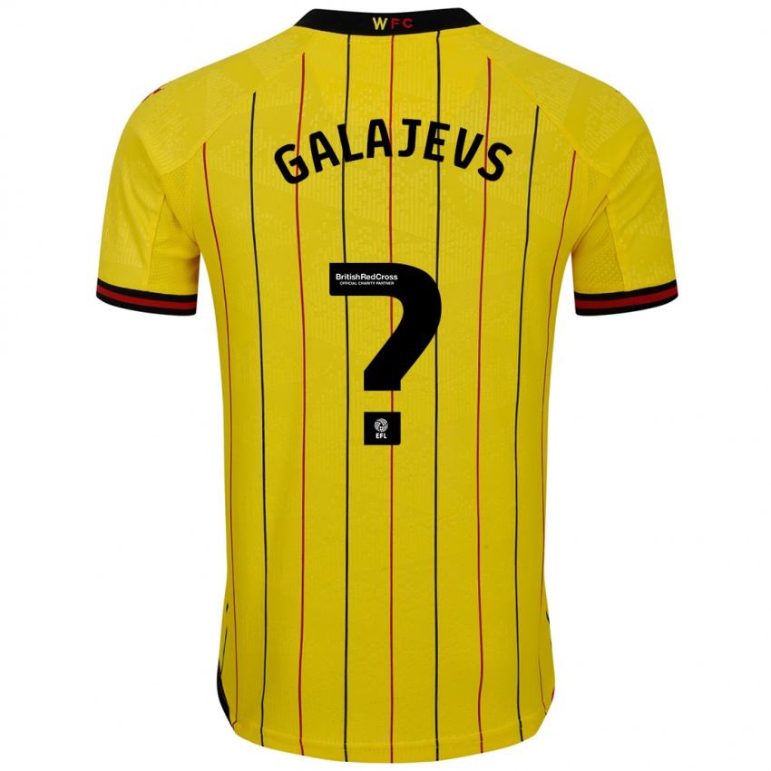 Homme Maillot Marats Galajevs #0 Jaune Et Noir Tenues Domicile 2024/25 T-Shirt Suisse