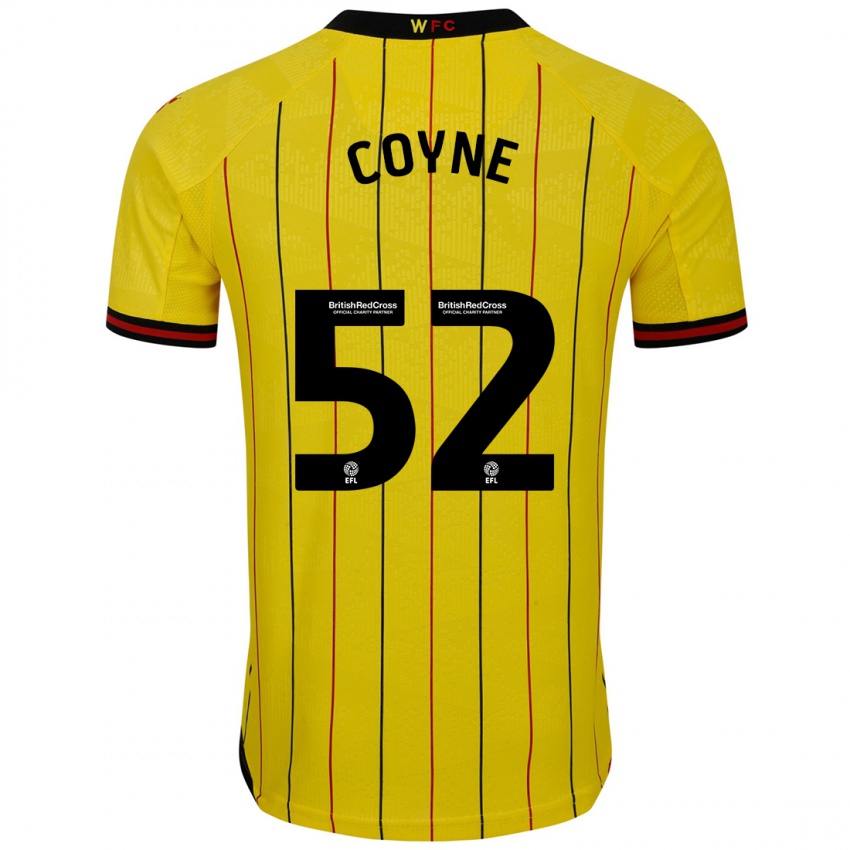 Homme Maillot Aidan Coyne #52 Jaune Et Noir Tenues Domicile 2024/25 T-Shirt Suisse