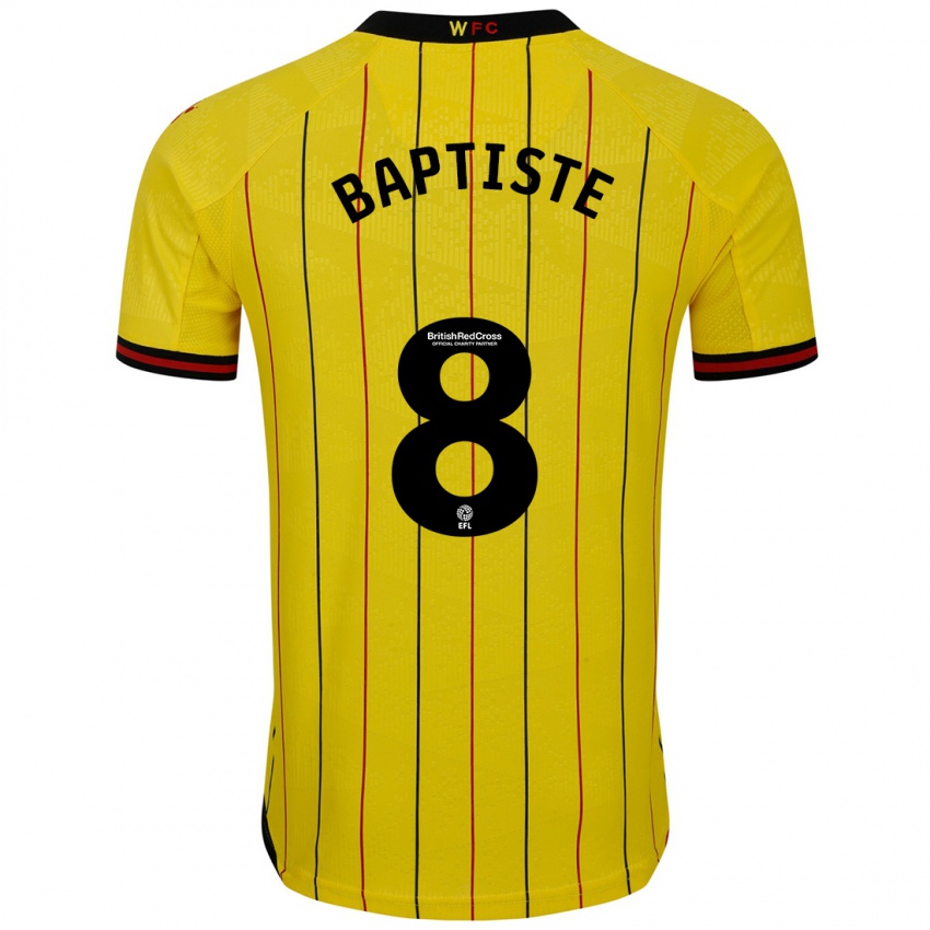 Homme Maillot Bianca Baptiste #8 Jaune Et Noir Tenues Domicile 2024/25 T-Shirt Suisse