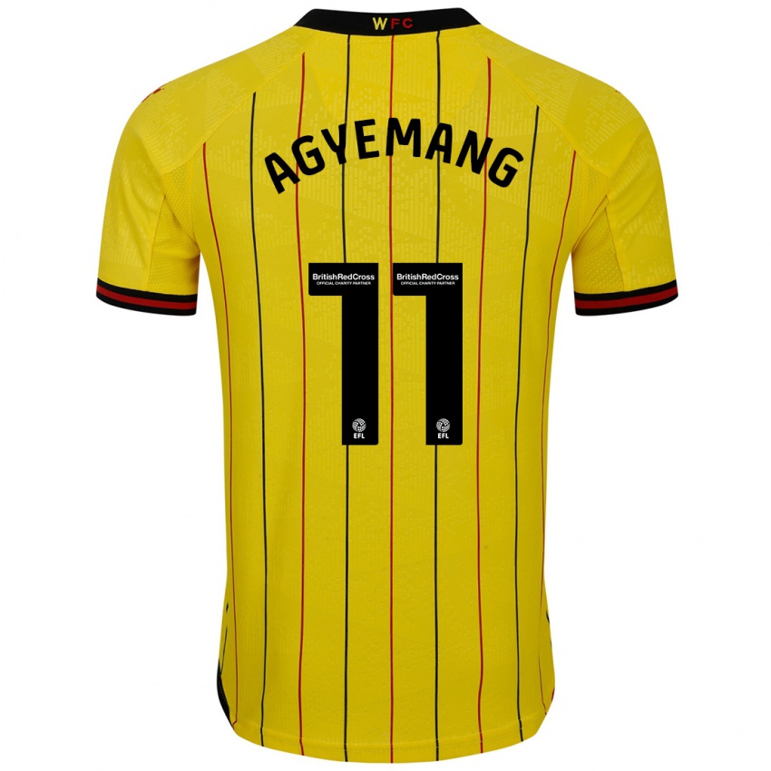 Homme Maillot Michelle Agyemang #11 Jaune Et Noir Tenues Domicile 2024/25 T-Shirt Suisse