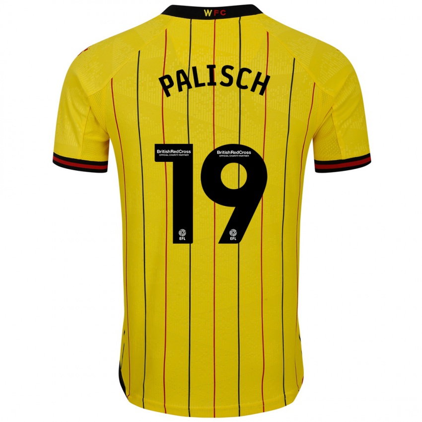 Homme Maillot Alli Palisch #19 Jaune Et Noir Tenues Domicile 2024/25 T-Shirt Suisse