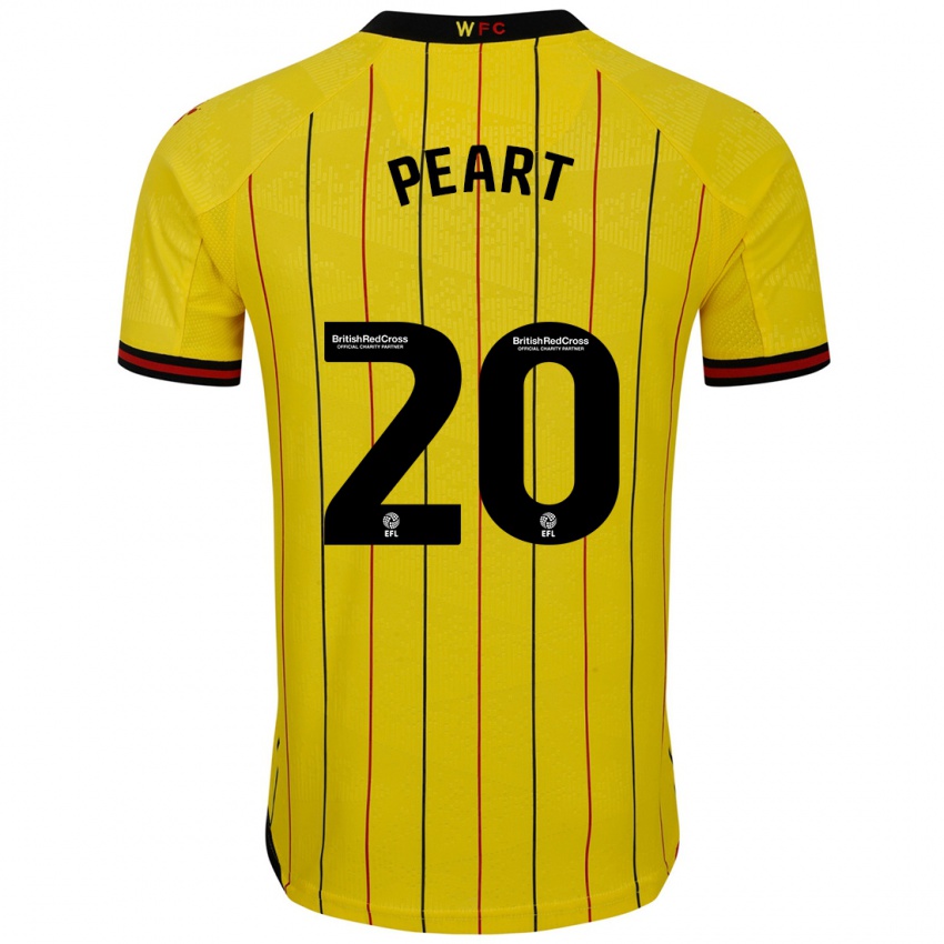 Homme Maillot Kalani Peart #20 Jaune Et Noir Tenues Domicile 2024/25 T-Shirt Suisse