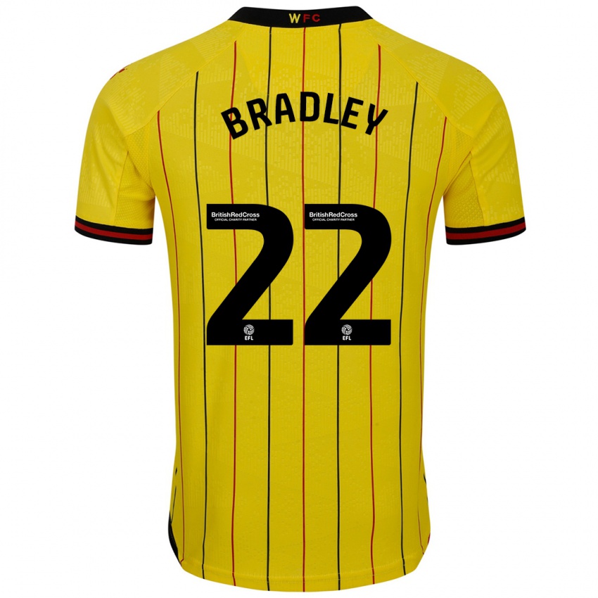 Homme Maillot Jade Bradley #22 Jaune Et Noir Tenues Domicile 2024/25 T-Shirt Suisse