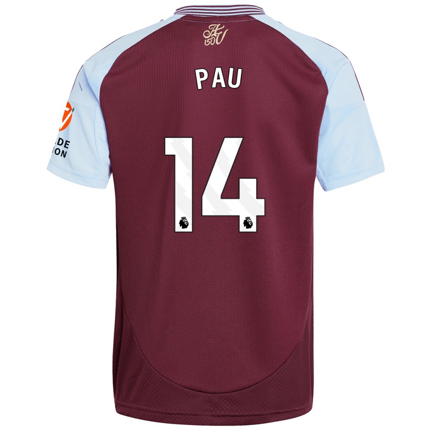 Homme Maillot Pau Torres #14 Bordeaux Bleu Ciel Tenues Domicile 2024/25 T-Shirt Suisse