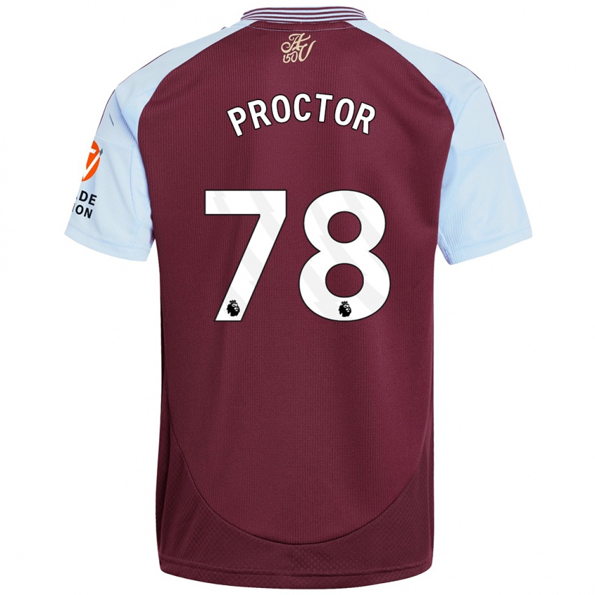 Homme Maillot Sam Proctor #78 Bordeaux Bleu Ciel Tenues Domicile 2024/25 T-Shirt Suisse