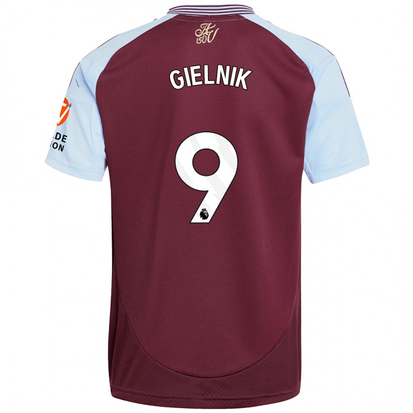 Homme Maillot Emily Gielnik #9 Bordeaux Bleu Ciel Tenues Domicile 2024/25 T-Shirt Suisse