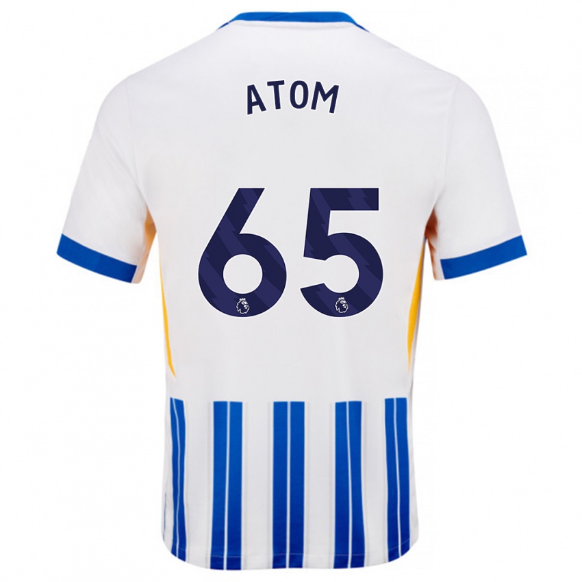 Homme Maillot Noel Atom #65 Blanc Bleu À Rayures Fines Tenues Domicile 2024/25 T-Shirt Suisse