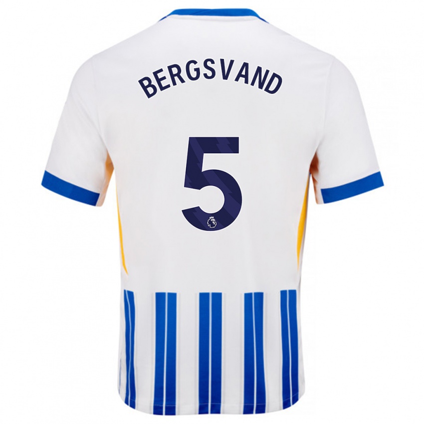 Herren Guro Bergsvand #5 Weiß Blaue Nadelstreifen Heimtrikot Trikot 2024/25 T-Shirt Schweiz