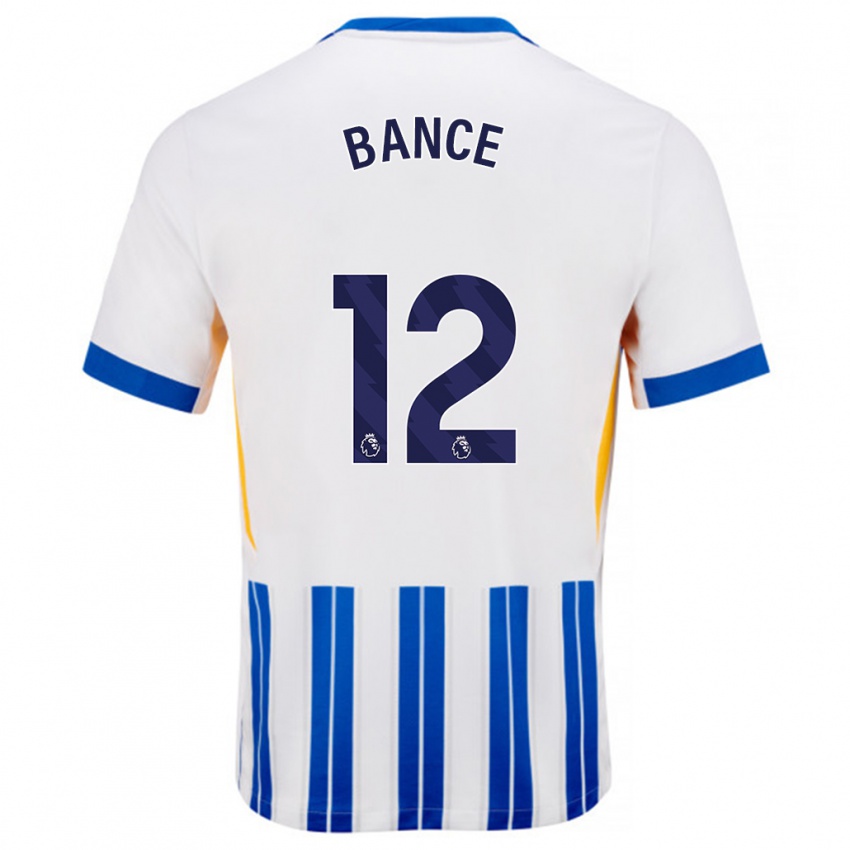 Herren Libby Bance #12 Weiß Blaue Nadelstreifen Heimtrikot Trikot 2024/25 T-Shirt Schweiz