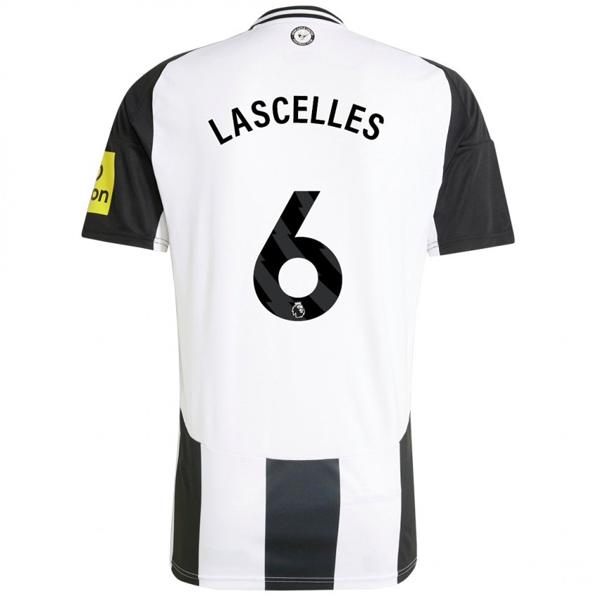 Homme Maillot Jamaal Lascelles #6 Blanc Noir Tenues Domicile 2024/25 T-Shirt Suisse