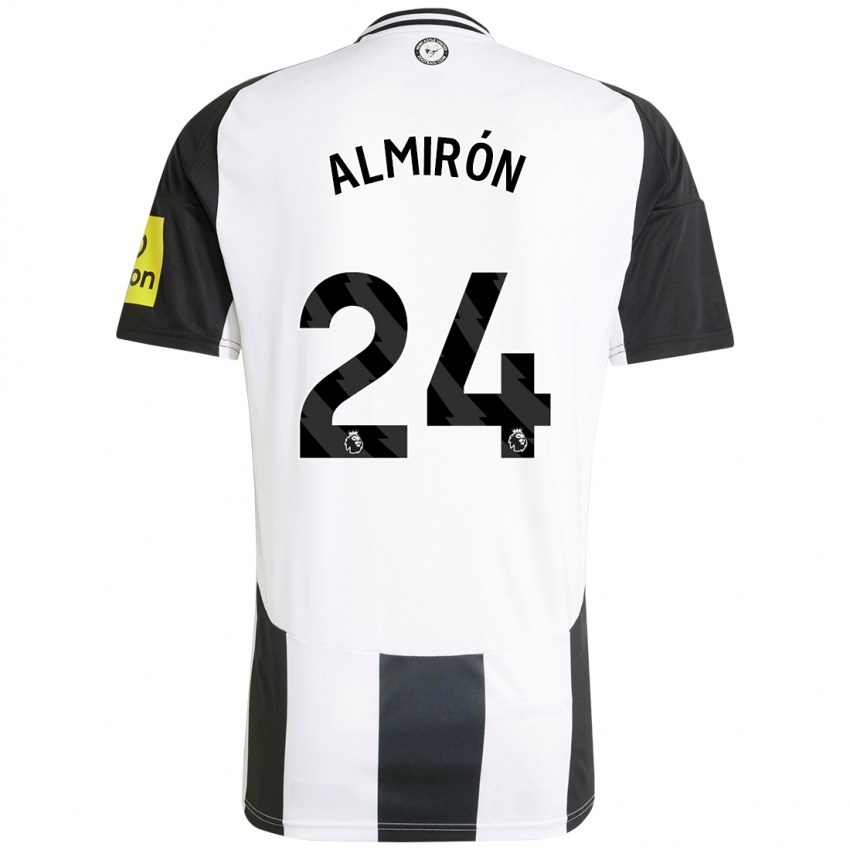 Homme Maillot Miguel Almiron #24 Blanc Noir Tenues Domicile 2024/25 T-Shirt Suisse