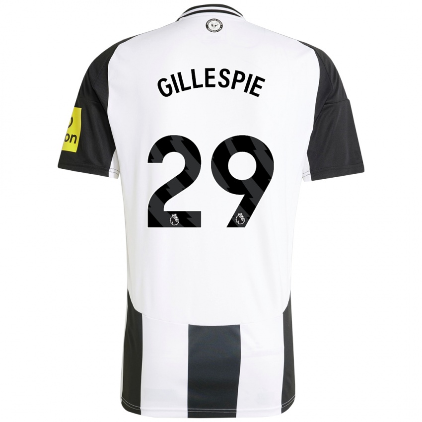 Homme Maillot Mark Gillespie #29 Blanc Noir Tenues Domicile 2024/25 T-Shirt Suisse