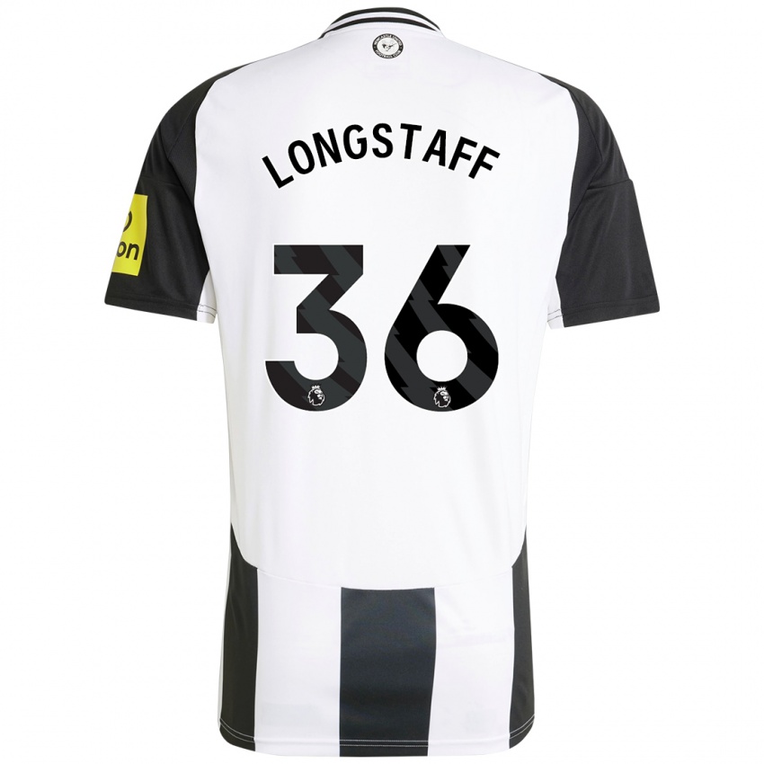 Homme Maillot Sean Longstaff #36 Blanc Noir Tenues Domicile 2024/25 T-Shirt Suisse