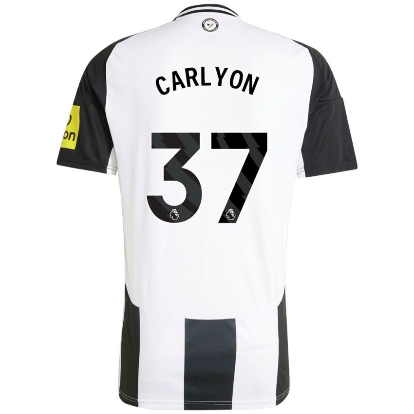 Homme Maillot Nathan Carlyon #37 Blanc Noir Tenues Domicile 2024/25 T-Shirt Suisse