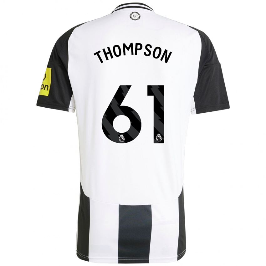 Homme Maillot Max Thompson #61 Blanc Noir Tenues Domicile 2024/25 T-Shirt Suisse