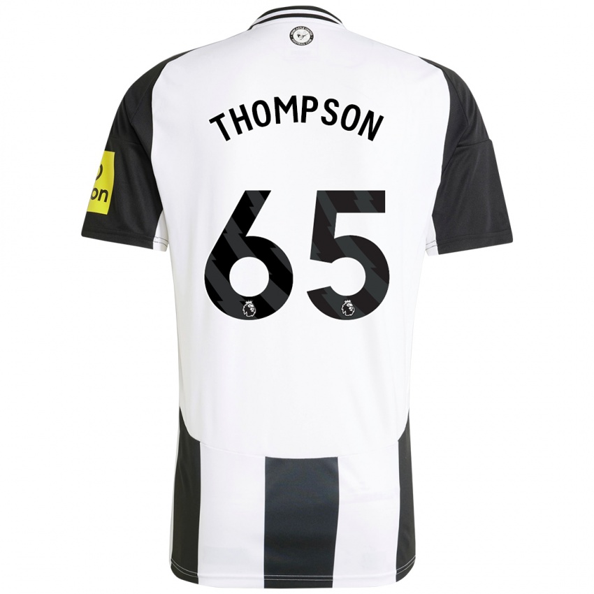 Homme Maillot Ciaran Thompson #65 Blanc Noir Tenues Domicile 2024/25 T-Shirt Suisse