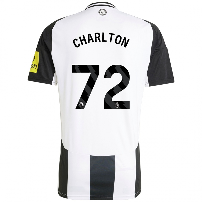 Homme Maillot Dylan Charlton #72 Blanc Noir Tenues Domicile 2024/25 T-Shirt Suisse