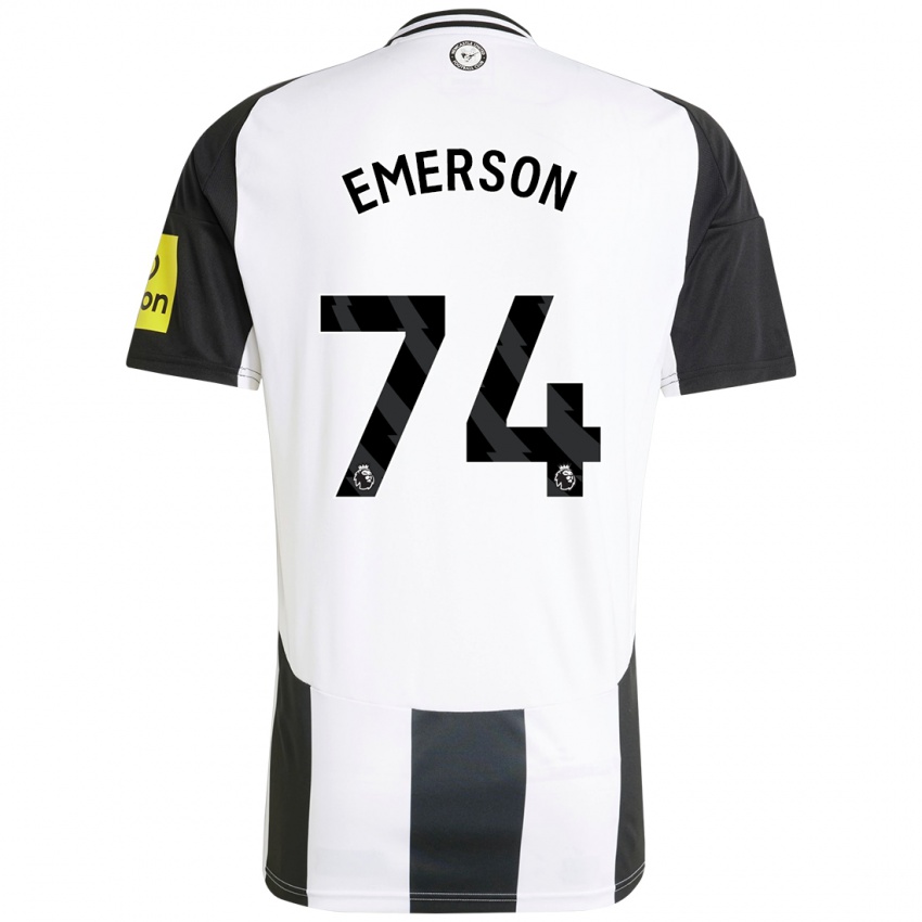 Homme Maillot Johnny Emerson #74 Blanc Noir Tenues Domicile 2024/25 T-Shirt Suisse