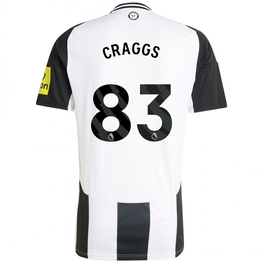 Homme Maillot Luke Craggs #83 Blanc Noir Tenues Domicile 2024/25 T-Shirt Suisse