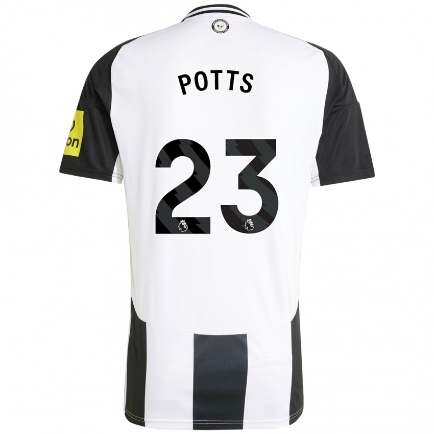 Homme Maillot Charlotte Potts #23 Blanc Noir Tenues Domicile 2024/25 T-Shirt Suisse