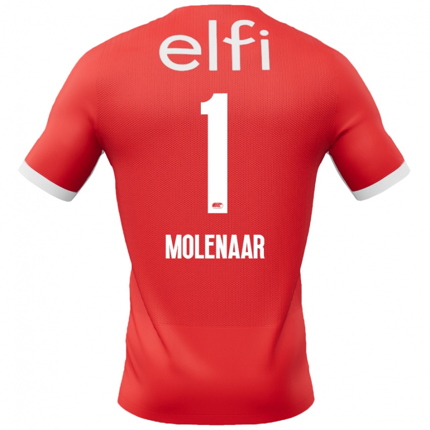 Herren Finn Molenaar #1 Rot Weiß Heimtrikot Trikot 2024/25 T-Shirt Schweiz