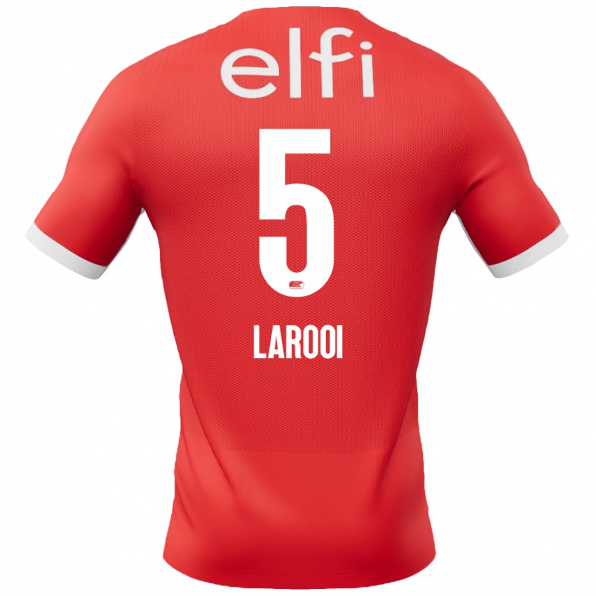 Herren Finn Larooi #5 Rot Weiß Heimtrikot Trikot 2024/25 T-Shirt Schweiz